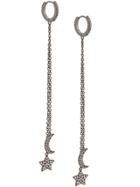 Federica Tosi Crescent Moon And Star Drop Earrings - Silver