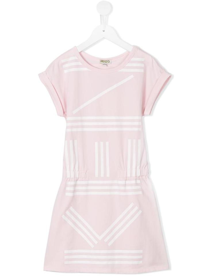 Kenzo Kids Logo Print T-shirt Dress, Girl's, Size: 10 Yrs, Pink/purple
