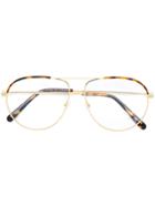 Stella Mccartney Eyewear Aviator Framed Glasses - Metallic