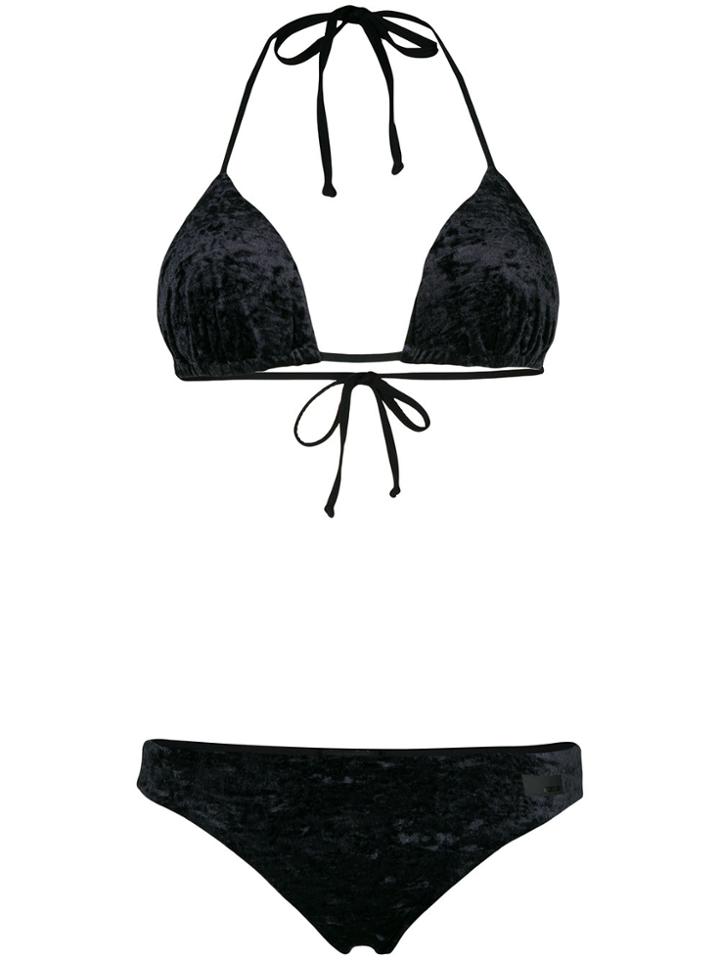 Rrd Velvet Knit Bikini Set - Blue