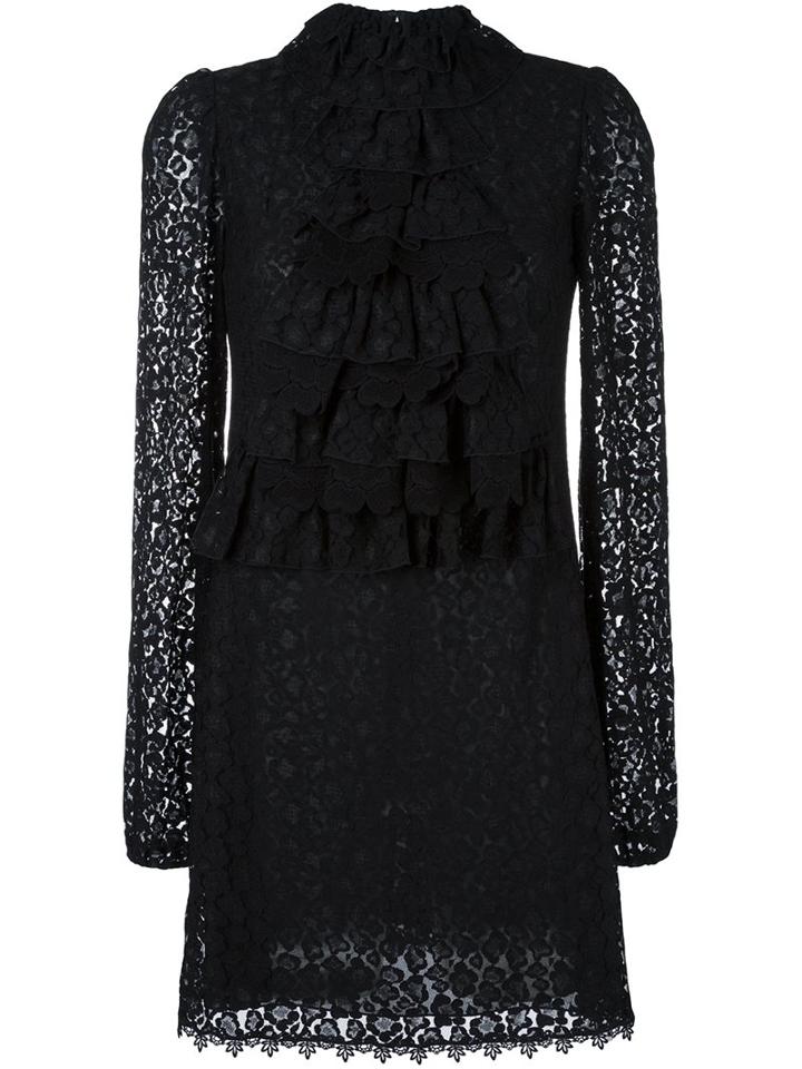 Giamba Lace Overlay Dress, Women's, Size: 42, Black, Polyamide/polyester/viscose
