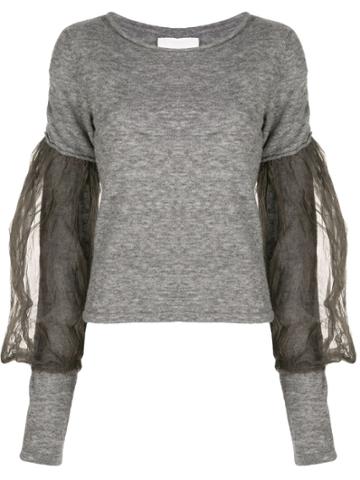 Phaedo Studios Puffed Sleeve Knitted Top - Grey