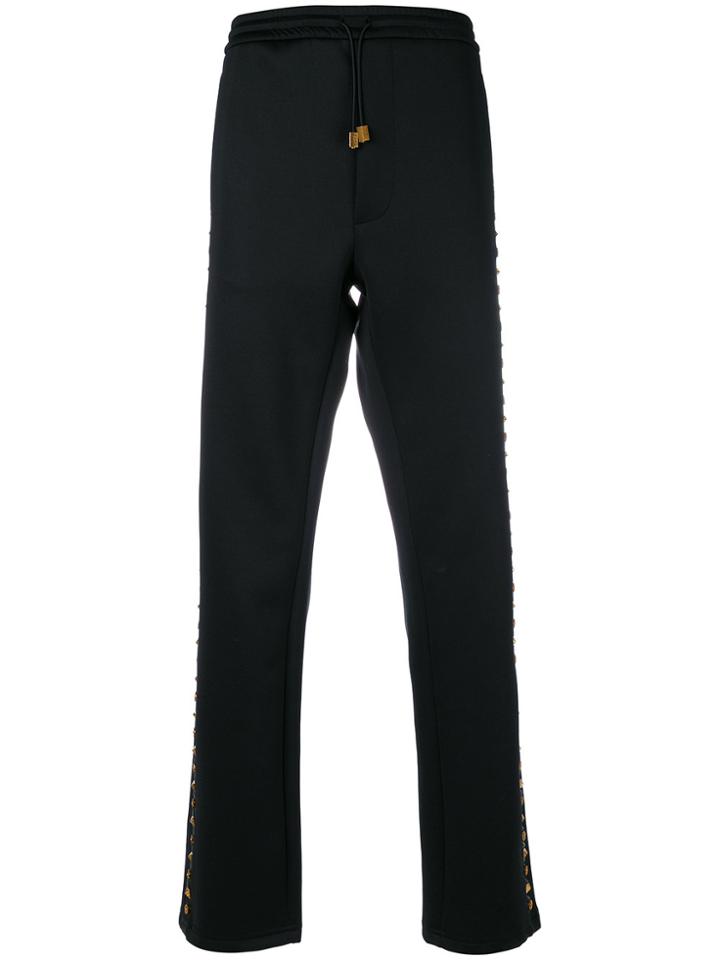 Fausto Puglisi Studded Leather Trousers - Black