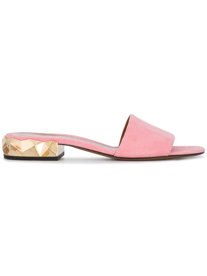 Darmaki Pink Suede Dana Slides - Pink & Purple