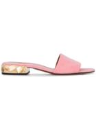Darmaki Pink Suede Dana Slides - Pink & Purple
