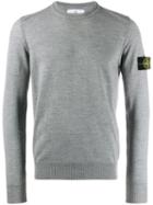 Stone Island Logo Knitted Sweatshirt - Grey