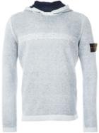 Stone Island Fine Knit Hooded Sweater, Men's, Size: Xxl, Blue, Cotton