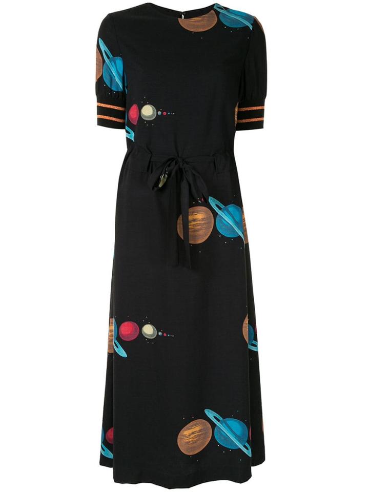 Undercover Planets Pattern Dress - Black