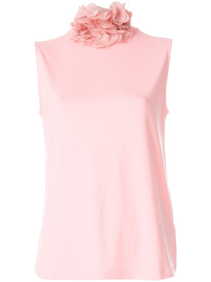 Lardini Floral-collar Vest Top - Pink & Purple