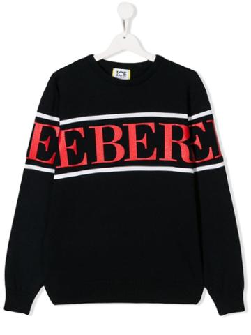 Iceberg Kids Teen Logo Print Jumper - Blue