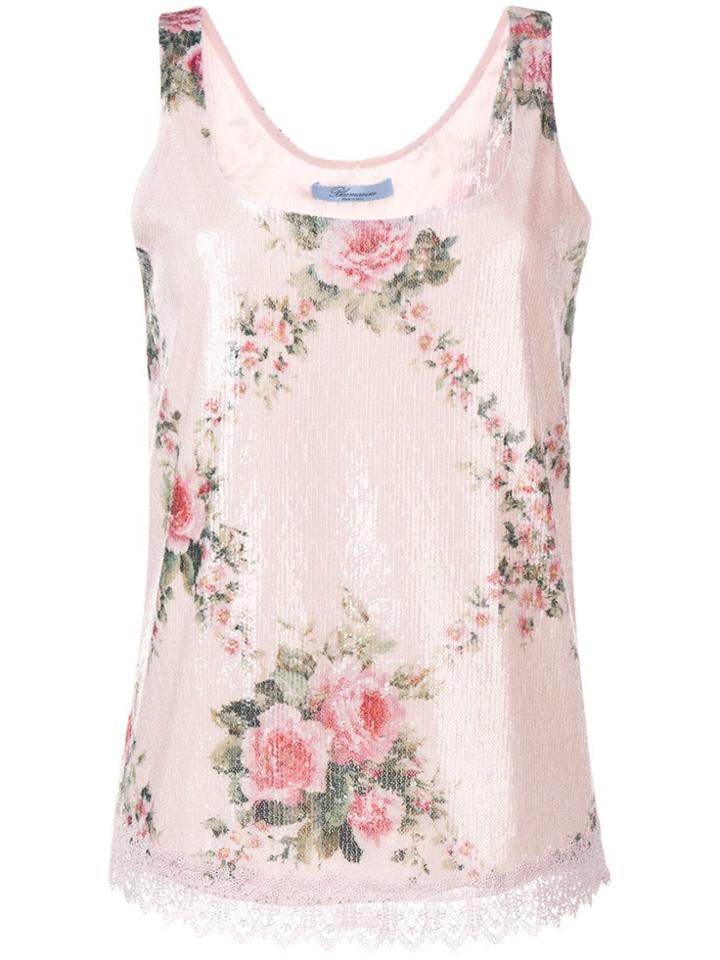 Blumarine Floral Sequinned Vest - Pink