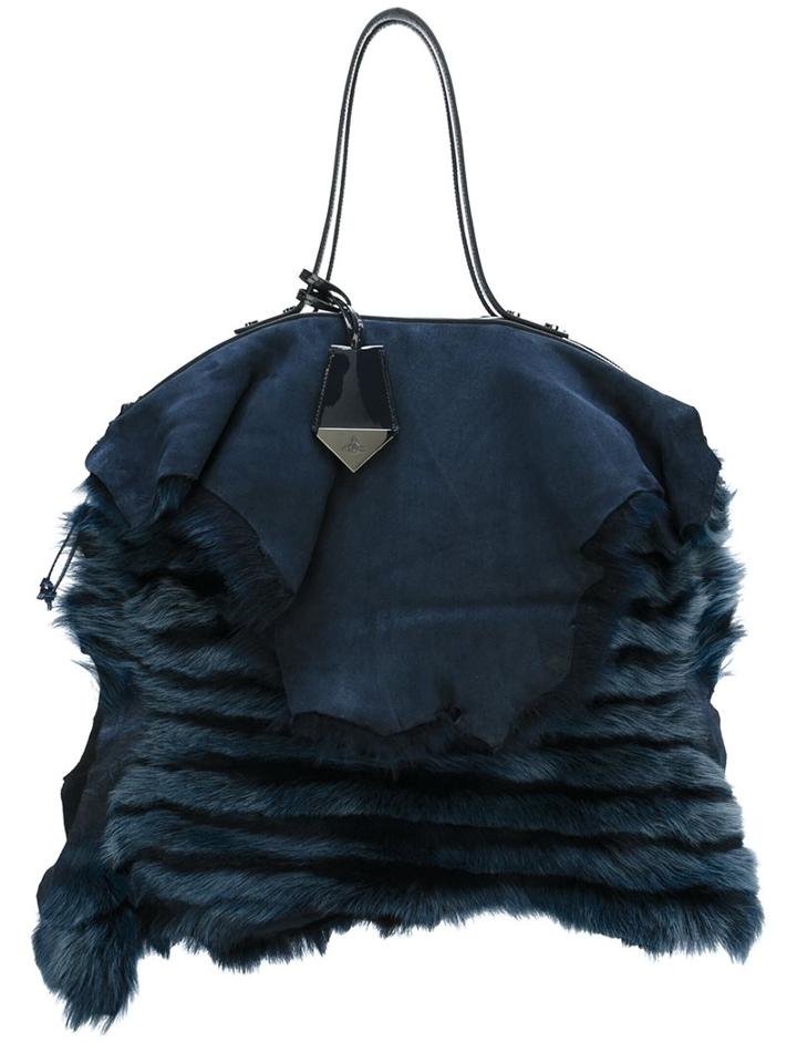 Vivienne Westwood Fur Large Shoulder Bag, Women's, Blue