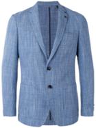 Michael Kors Two Button Blazer, Men's, Size: 44, Blue, Cotton/linen/flax/polyester/wool