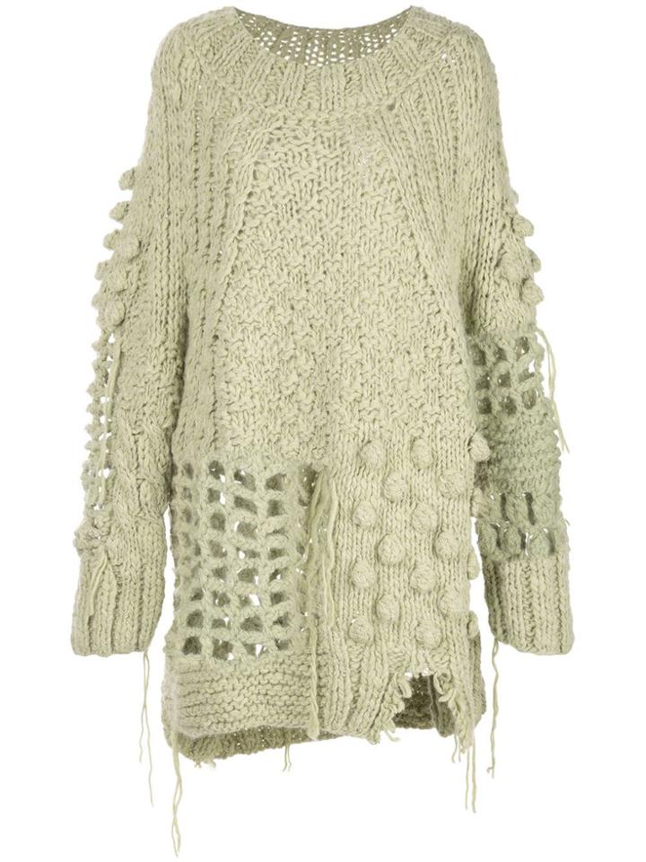 Mm6 Maison Margiela Bobble Crochet Knit Jumper - Green