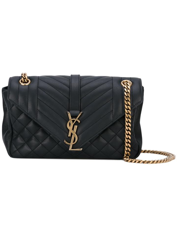 Saint Laurent - Small 'monogram Collège' Shoulder Bag - Women - Calf Leather/leather/polyester/metal - One Size, Black, Calf Leather/leather/polyester/metal