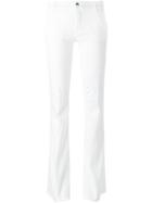 The Seafarer Strech Frayed Hem Flared Jeans, Women's, Size: 27, White, Cotton/polyester/spandex/elastane