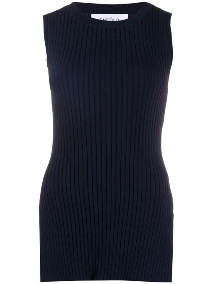 Enföld Ribbed Knit Tank Top - Blue