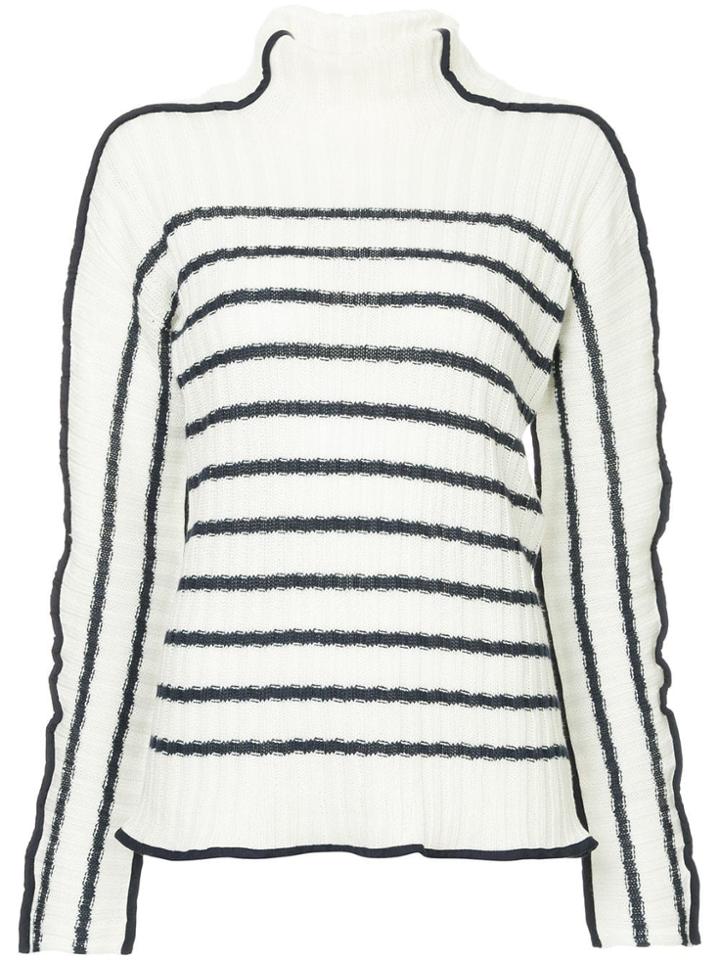 Sies Marjan Knit Striped Turtleneck Jumper - White
