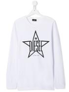 Diesel Kids Teen Tdiegoyh-ml Longsleeved T-shirt - White
