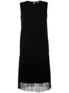Salvatore Ferragamo - Fringed Trimmed Dress - Women - Cashmere/virgin Wool - M, Black, Cashmere/virgin Wool