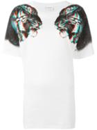 Marcelo Burlon County Of Milan Tiger Print T-shirt, Women's, Size: Xs, White, Cotton/polyester