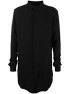 Poème Bohémien Loose-fit Ribbed Long Shirt, Men's, Size: 54, Black, Cotton/polyamide/viscose