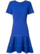 Oscar De La Renta Flared Pleated Dress - Blue