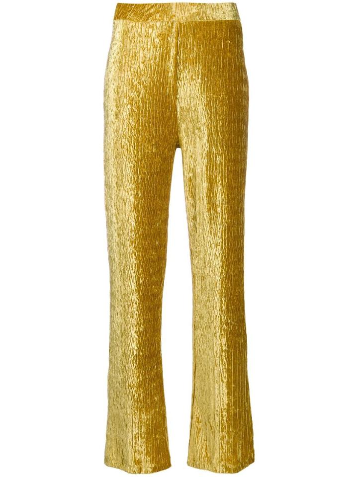 Frenken High-waist Flared Trousers - Yellow
