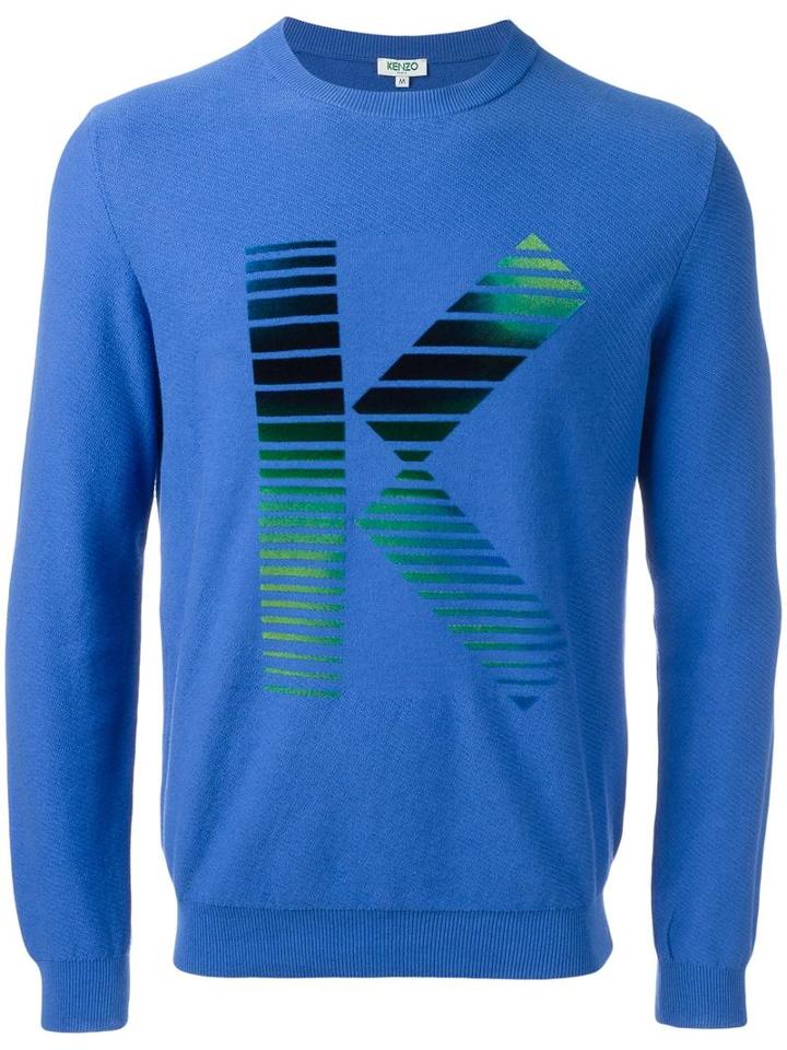 Kenzo K Intarsia Jumper, Men's, Size: Xl, Blue, Cotton