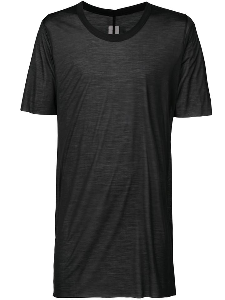 Rick Owens Crew Neck Long-line T-shirt - Black
