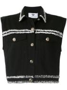 Andrea Bogosian Paiva Embellished Denim Gilet - Black
