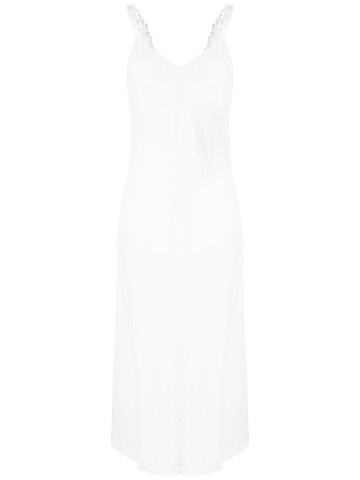 Venroy V Neck Bias Dress - White