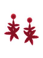 Oscar De La Renta Double Starfish Earrings - Red
