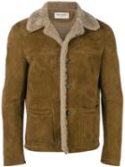 Saint Laurent Pocket Front Jacket, Men's, Size: 48, Brown, Sheep Skin/shearling