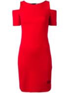 Love Moschino Slit Sleeves Fitted Dress, Women's, Size: 38, Red, Viscose/polyamide/spandex/elastane