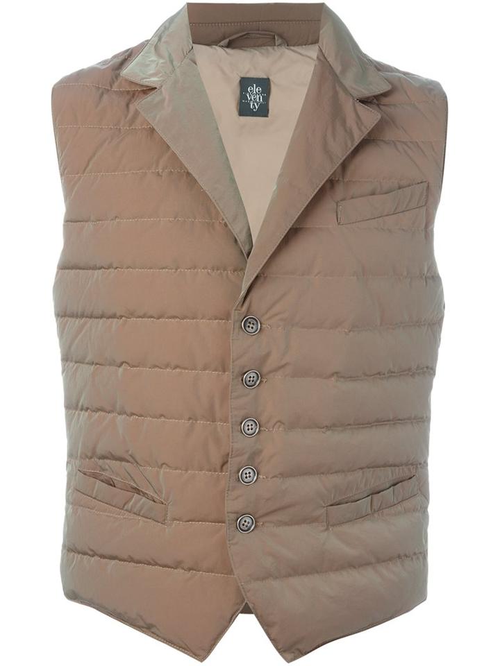 Eleventy Padded Vest, Men's, Size: Xl, Nude/neutrals, Feather Down/polyamide/nylon