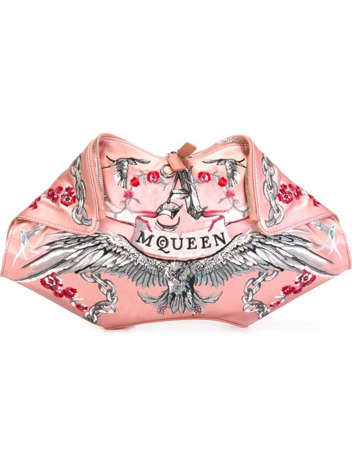 Alexander Mcqueen 'de Manta' Tattoo Stitched Clutch