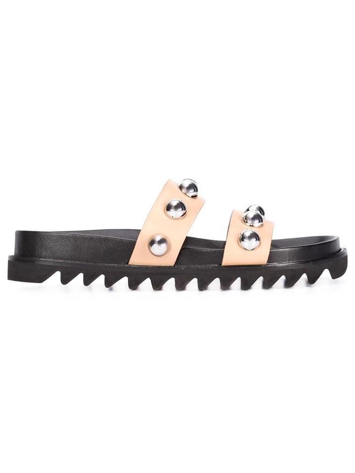 Loeffler Randall Zizzy Studded Sandals, Women's, Size: 5, Nude/neutrals, Leather/rubber