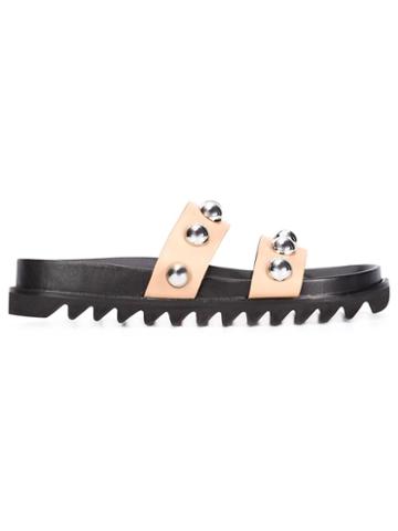 Loeffler Randall Zizzy Studded Sandals, Women's, Size: 5, Nude/neutrals, Leather/rubber