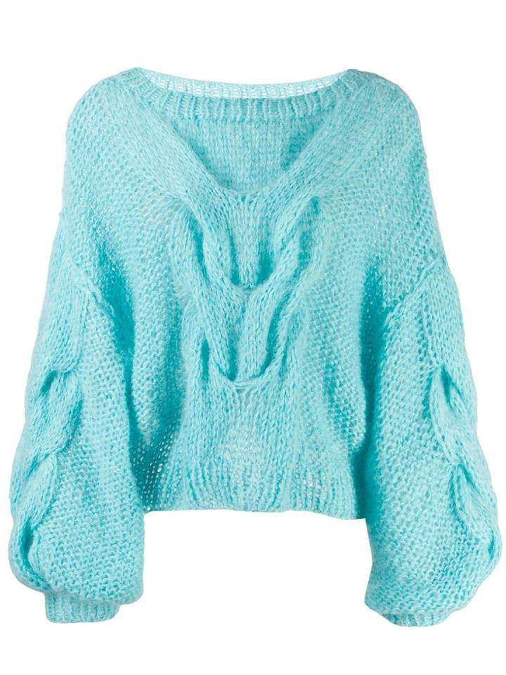 Loewe Cropped Knit Jumper - Blue