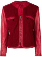 Versace Pre-owned Panelled Collarless Jacket - Red