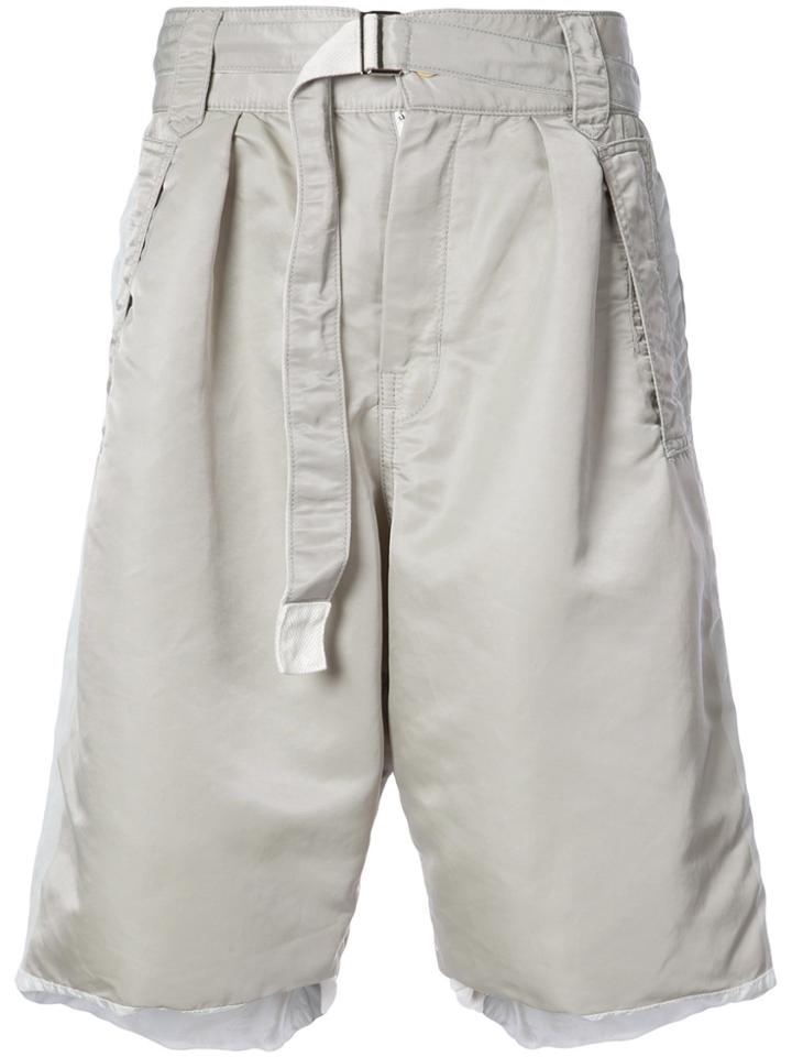 Sacai High Rise Cargo Shorts - Grey
