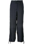 Maharishi - Tiger Embroidered Track Pants - Women - Silk - 12, Blue, Silk