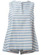Jil Sander Navy Sleeveless A-line Blouse, Women's, Size: 36, Blue, Cotton/polyester