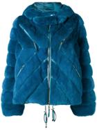 Liska Short Hooded Coat - Blue