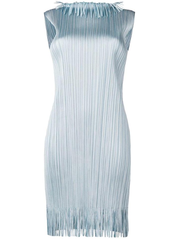 Pleats Please By Issey Miyake Pleated Sleeveless Dress - Blue