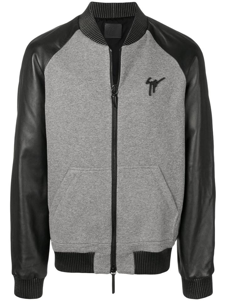 Giuseppe Zanotti Logo Bomber Jacket - Grey