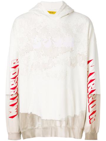 Mirror By Paura Oversized Distressed Hoodie - White