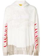Mirror By Paura Oversized Distressed Hoodie - White