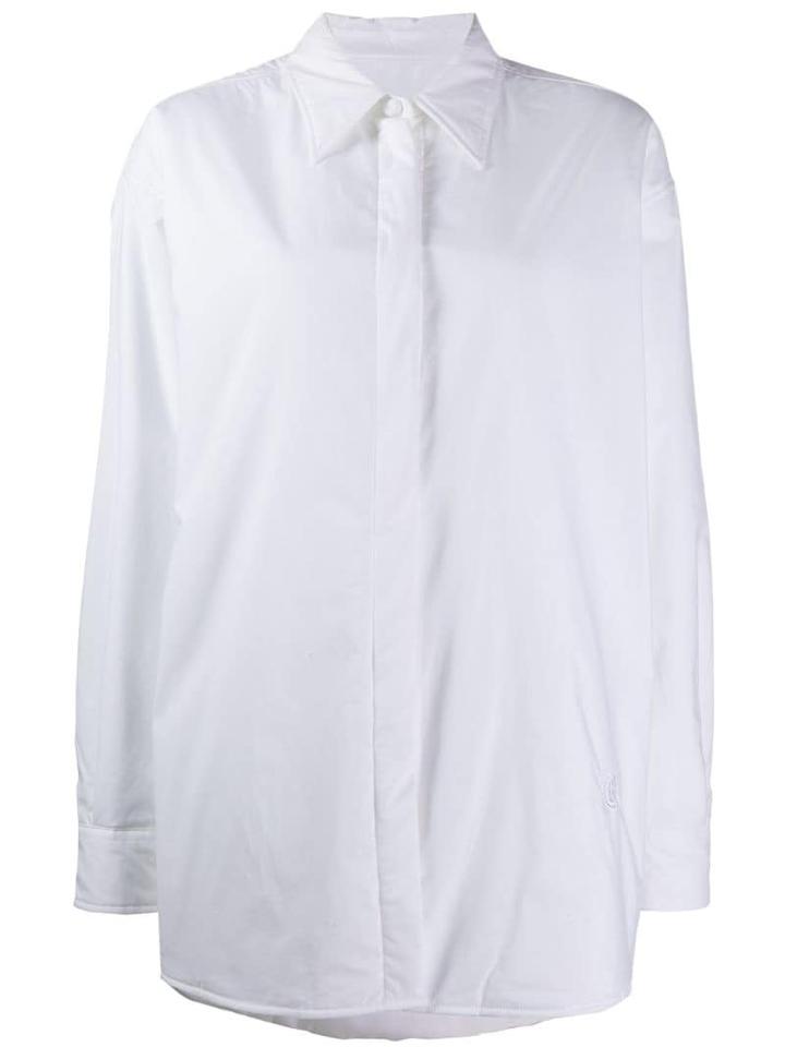 Mm6 Maison Margiela Embroidered Logo Oversized Shirt - White